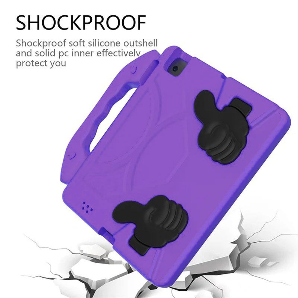 FUNDAANTIGOLPES - Funda de Goma con Diseño Like para Ipad 10.2 Morado