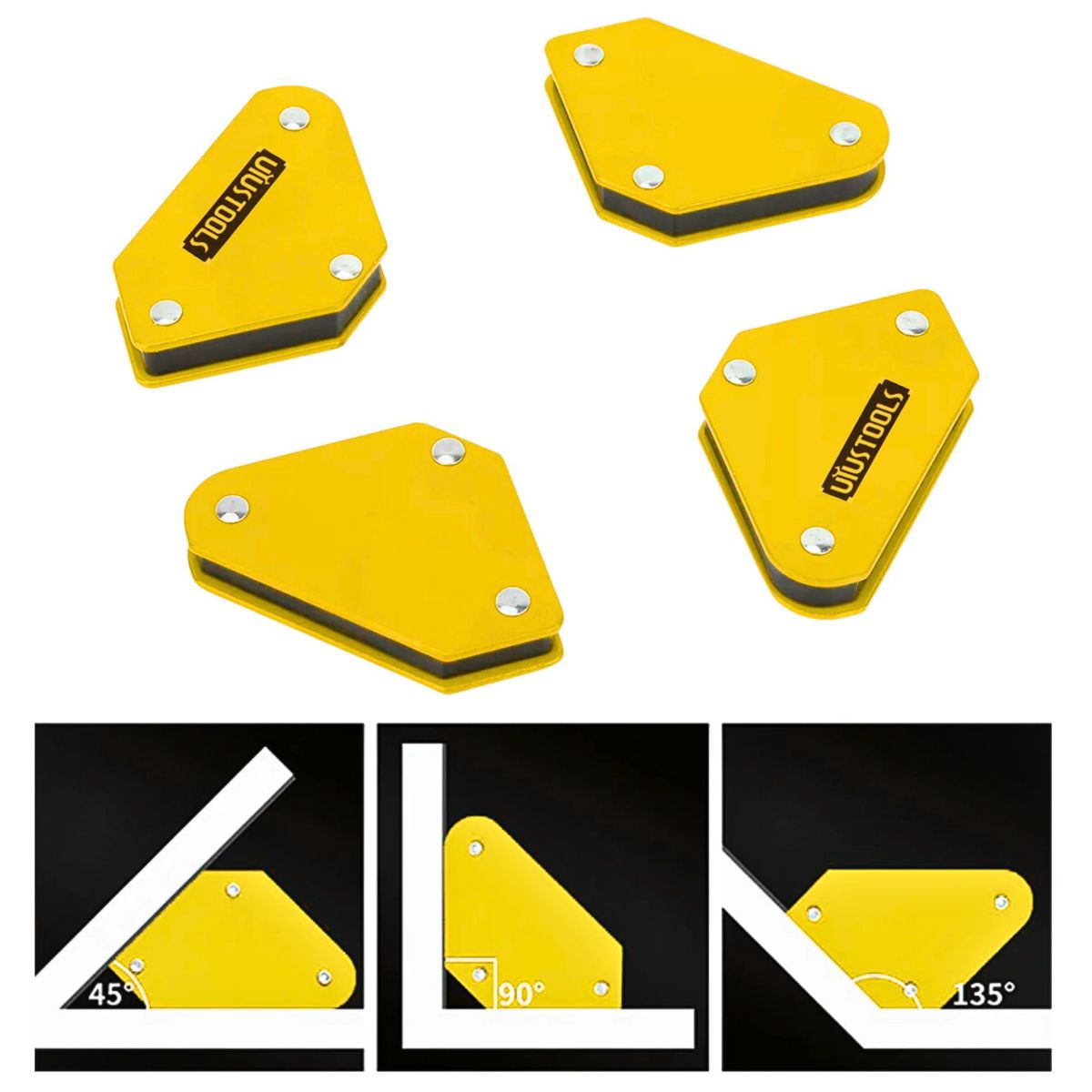 UYUSTOOLS - ESCUADRA MAGNETICA PARA SOLDAR SET DE SUJETADORES 4 PIEZAS 9LB