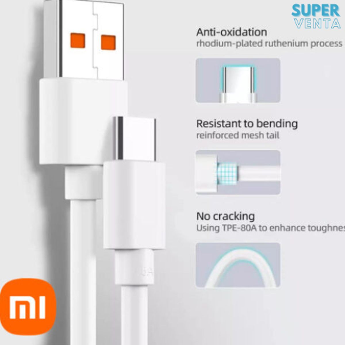 GENERICO - Cargador para Xiaomi con Carga Rápida 33W Cable Tipo-C Redmi