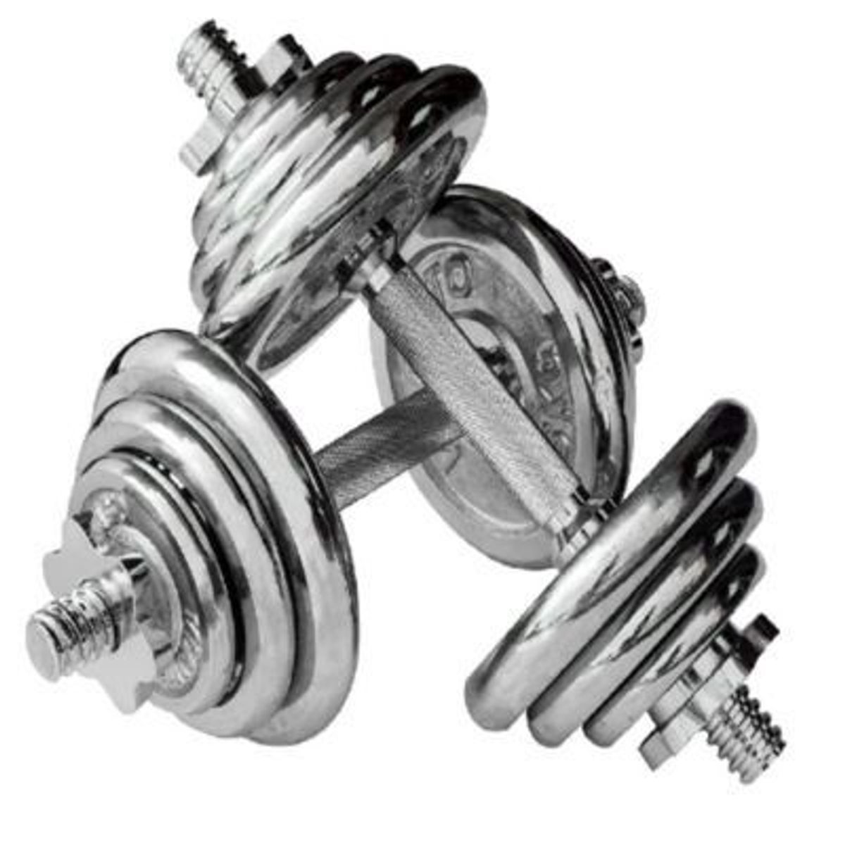 GENERICO - Set de Pesas de 30kg - Cromadas barra de acople