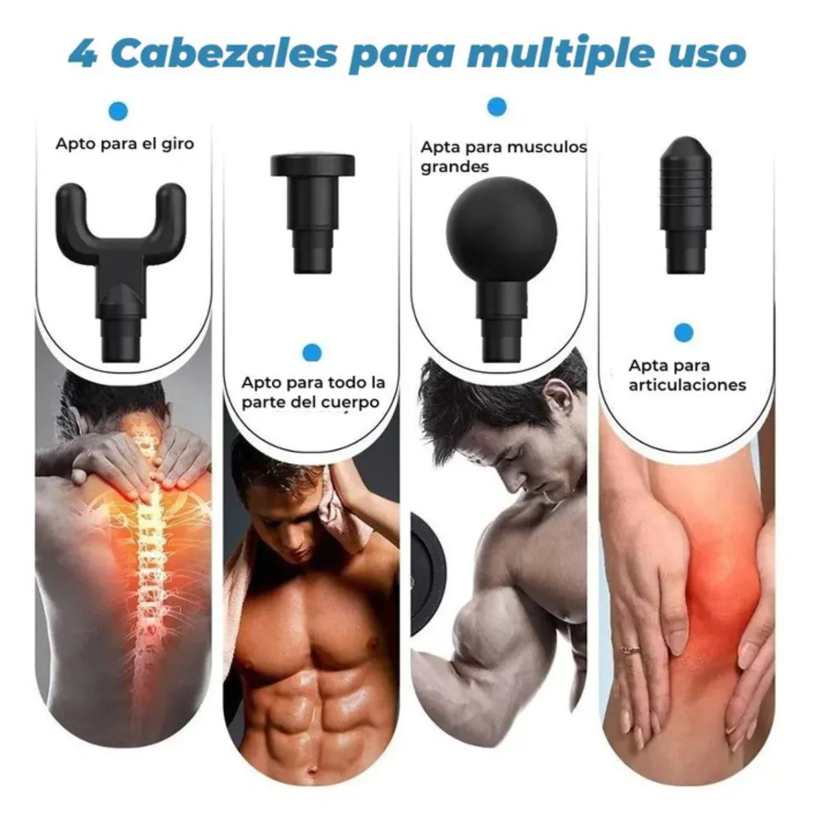 MASSAGE GUNS - Pistola de Vibración para Aliviar el Dolor Muscular Portatil -NEGRO