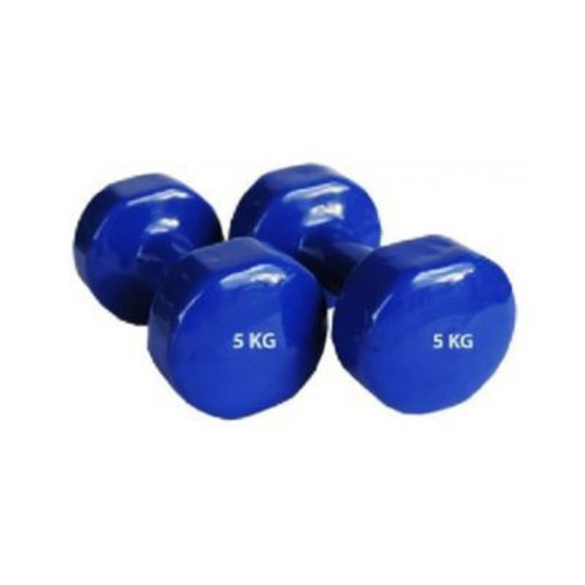 GENERICO - Pesas mancuernas plastificadas de 5kg  azul