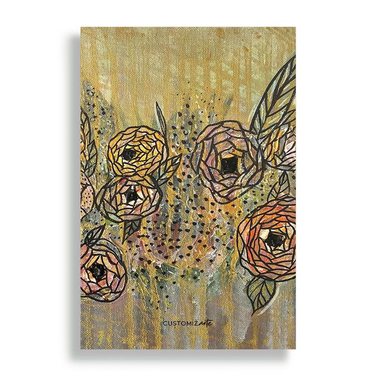 KUSTOMIT - Cuadro Decorativo Aluminio 20x30 - Jardin Dorado