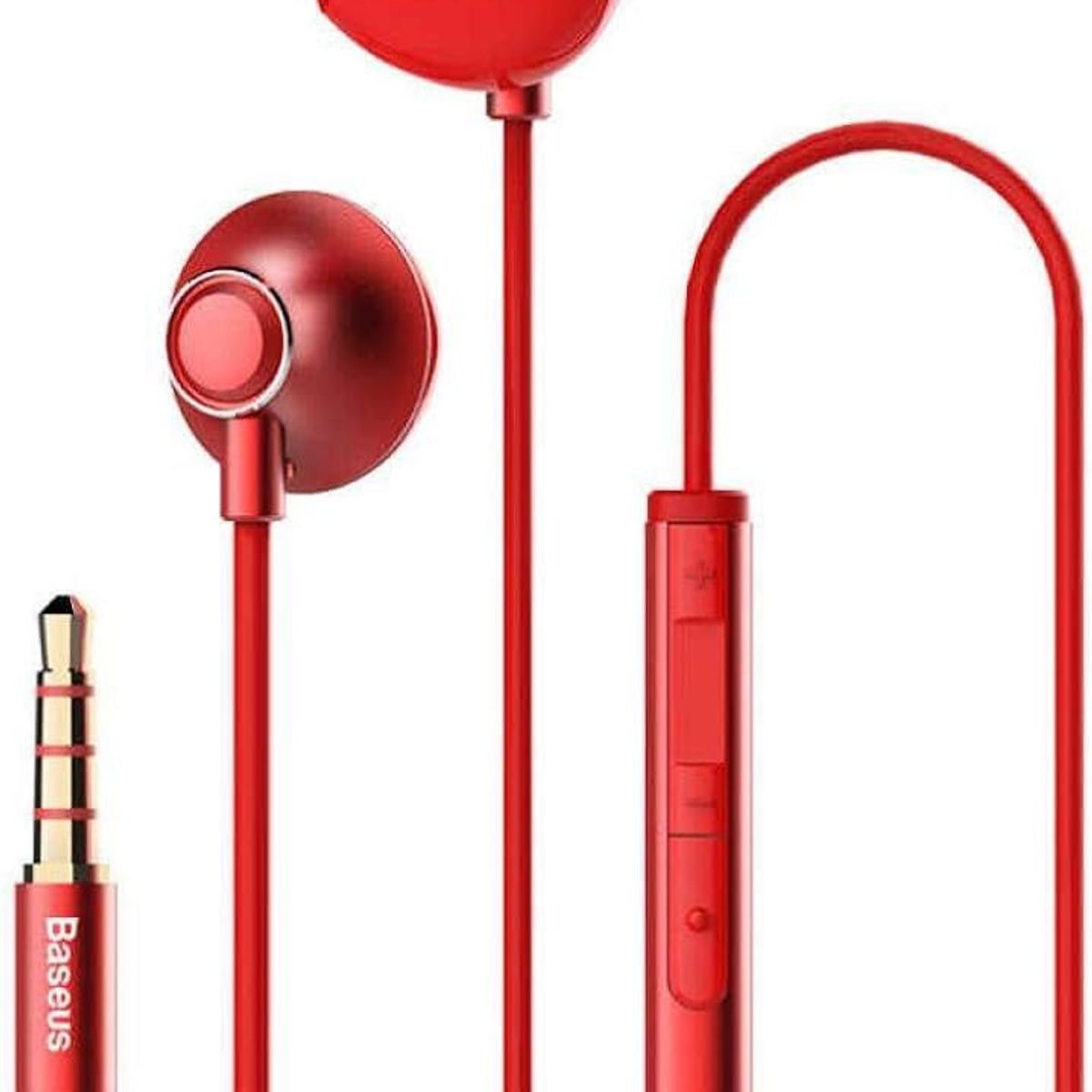 BASEUS - Audífonos Baseus Encok H06 ROJO con micrófono y control de volumen