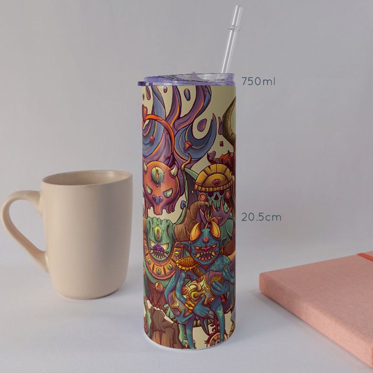 KUSTOMIT - Vaso Tomatodo Tumbler Mug Acero 750ml - Diablitos