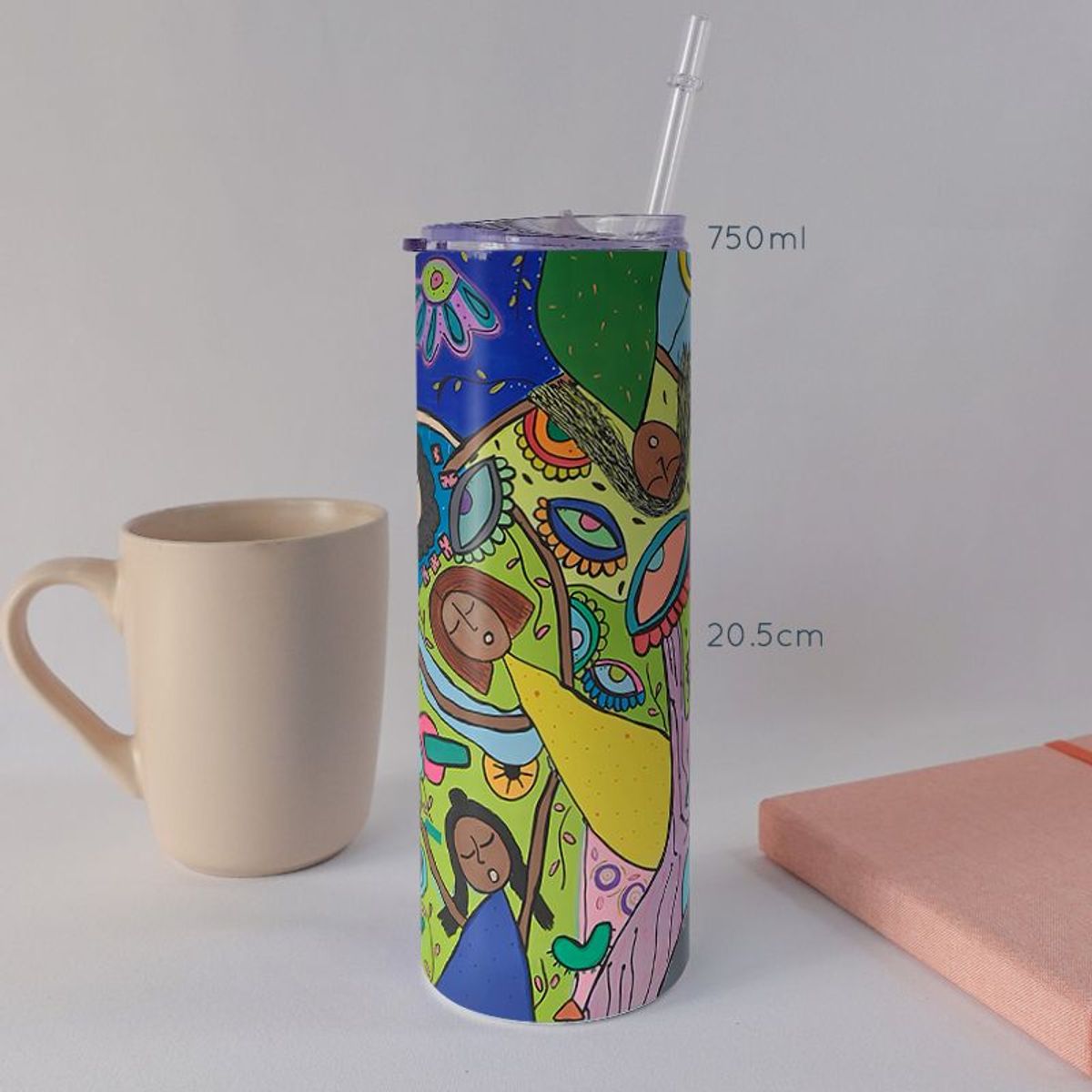 KUSTOMIT - Vaso Tomatodo Tumbler Mug Acero 750ml - Libertad