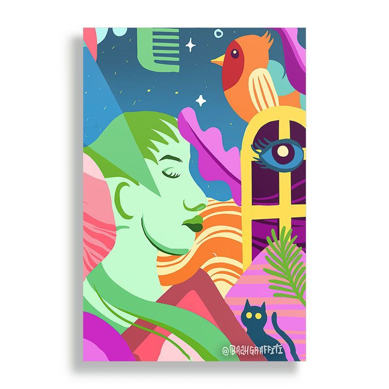 KUSTOMIT - Cuadro Decorativo Aluminio 20x30 - Chica Verde