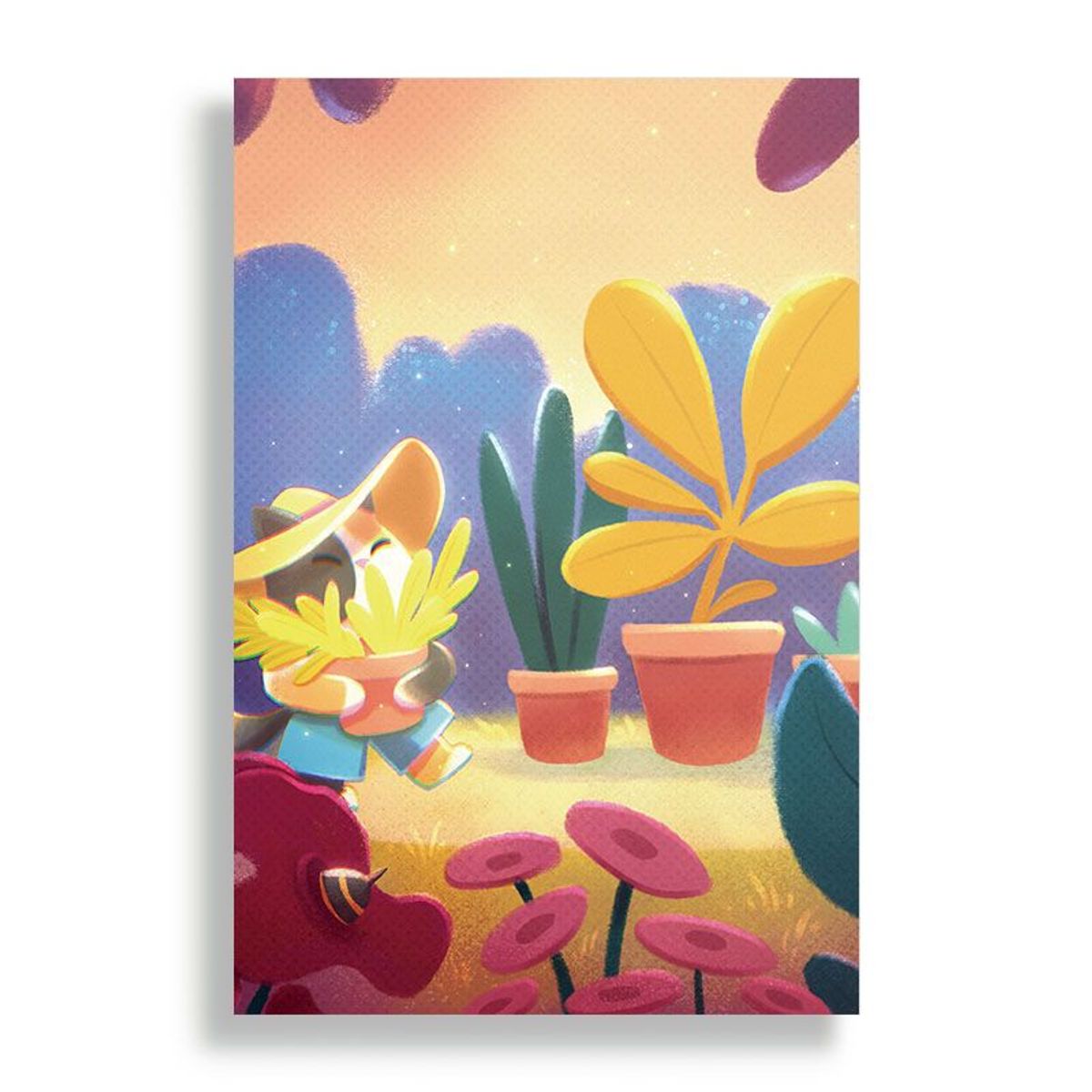 KUSTOMIT - Cuadro Decorativo Aluminio 20x30 - Gato Jardinero