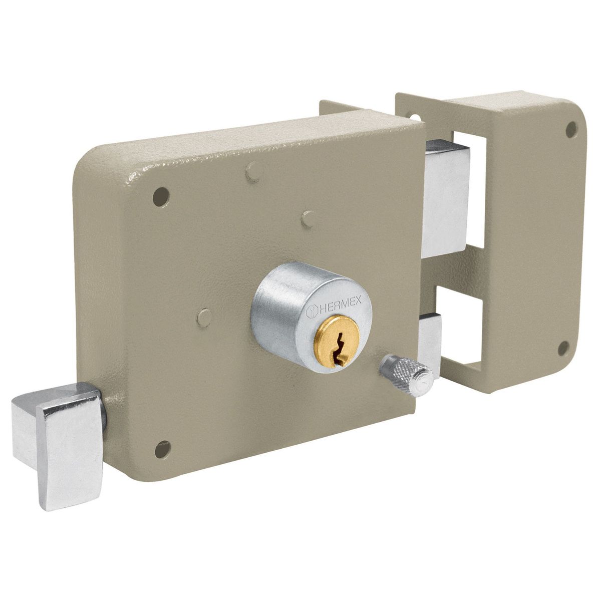 HERMEX - Chapa Cerradura derecho sobreponer Hermex