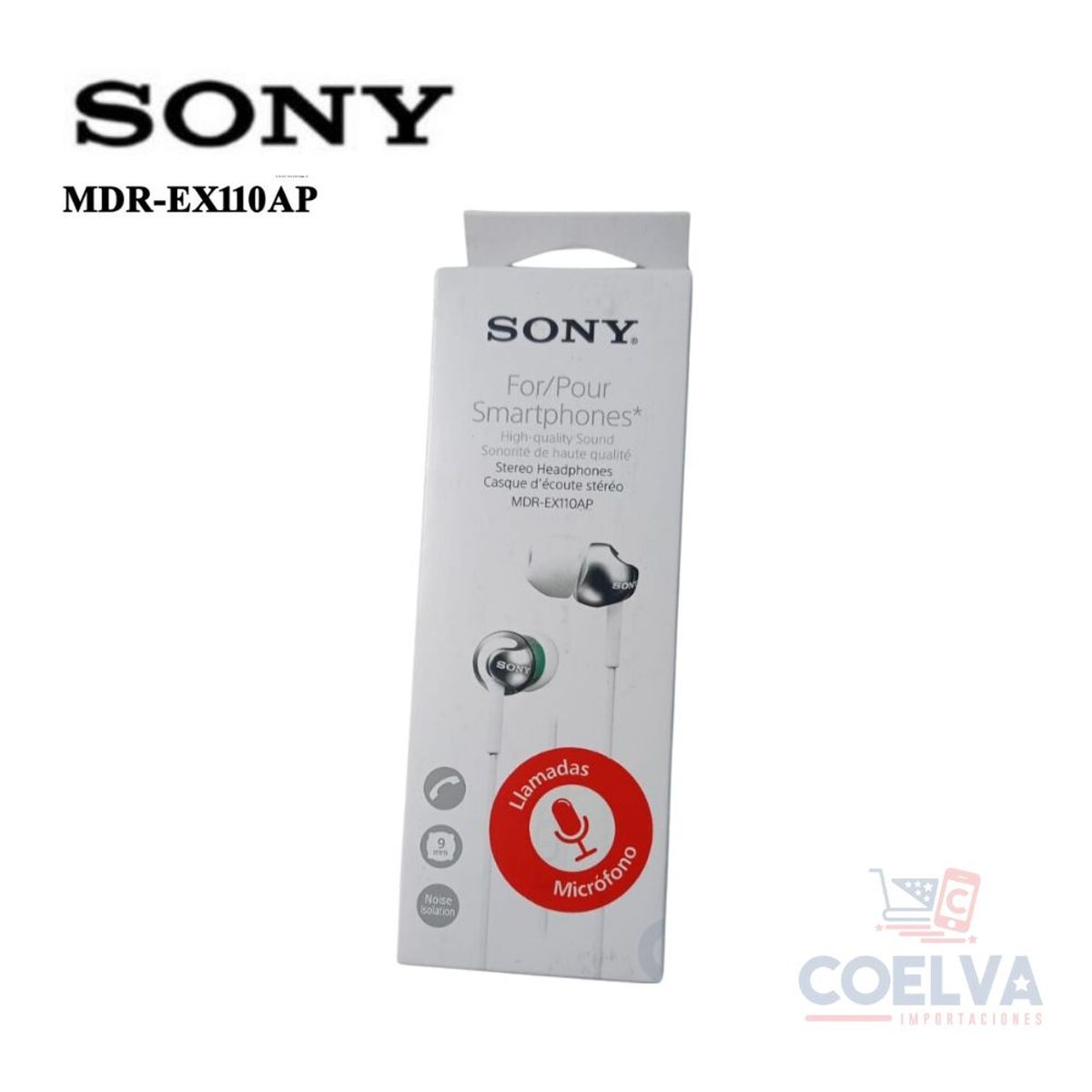 SONY - Audífono Sony MDR-EX110AP Pure Extra Bass - Blanco