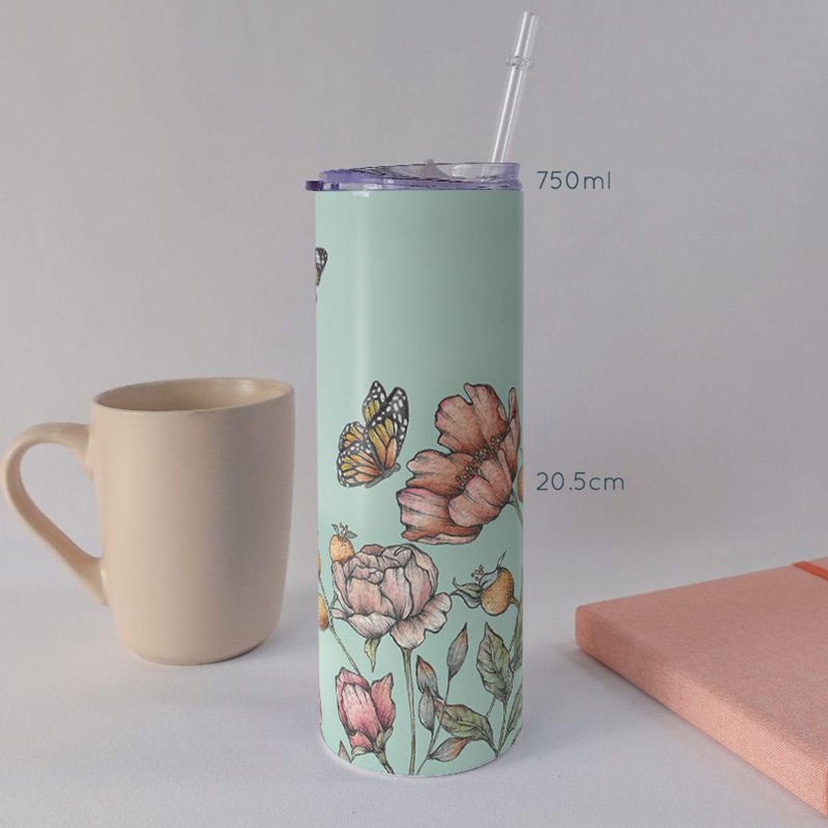 KUSTOMIT - Vaso Tomatodo Tumbler Mug Acero 750ml - Frutillas