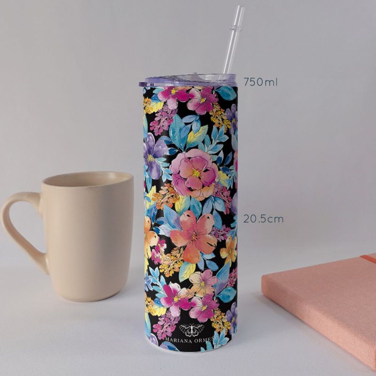 KUSTOMIT - Vaso Tomatodo Tumbler Mug Acero 750ml - Florencia