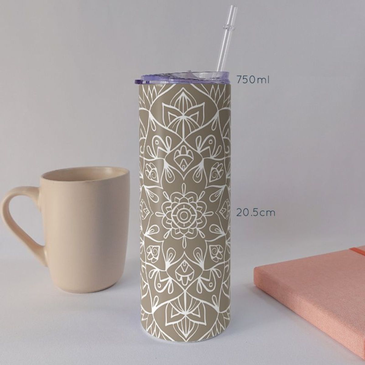 KUSTOMIT - Vaso Tomatodo Tumbler Mug Acero 750ml - Mándala