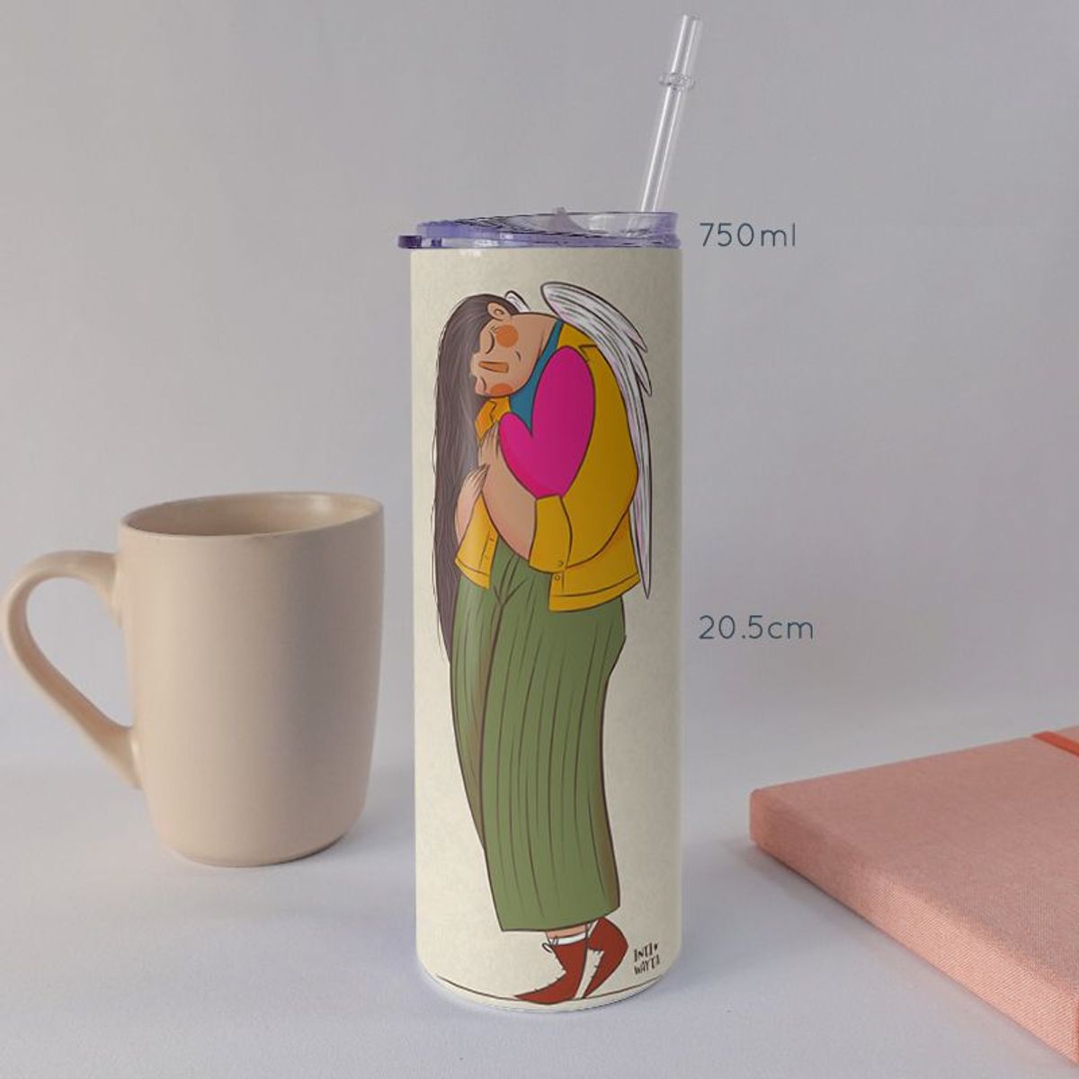 KUSTOMIT - Vaso Tomatodo Tumbler Mug Acero 750ml - Mi ángel