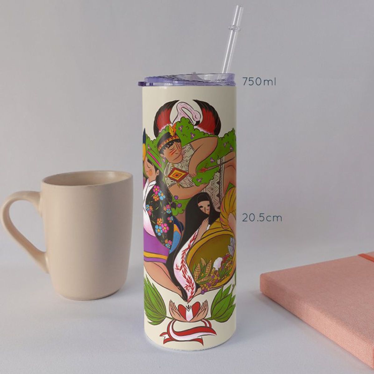 KUSTOMIT - Vaso Tomatodo Tumbler Mug Acero 750ml - Escudo