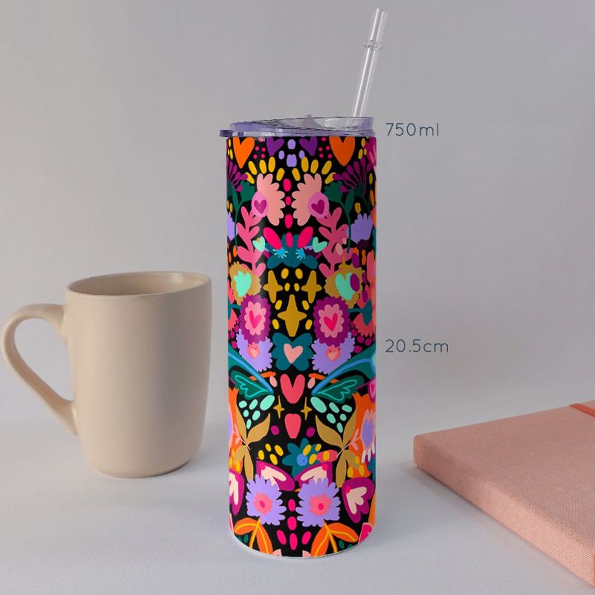 KUSTOMIT - Vaso Tomatodo Tumbler Mug Acero 750ml - Carnaval