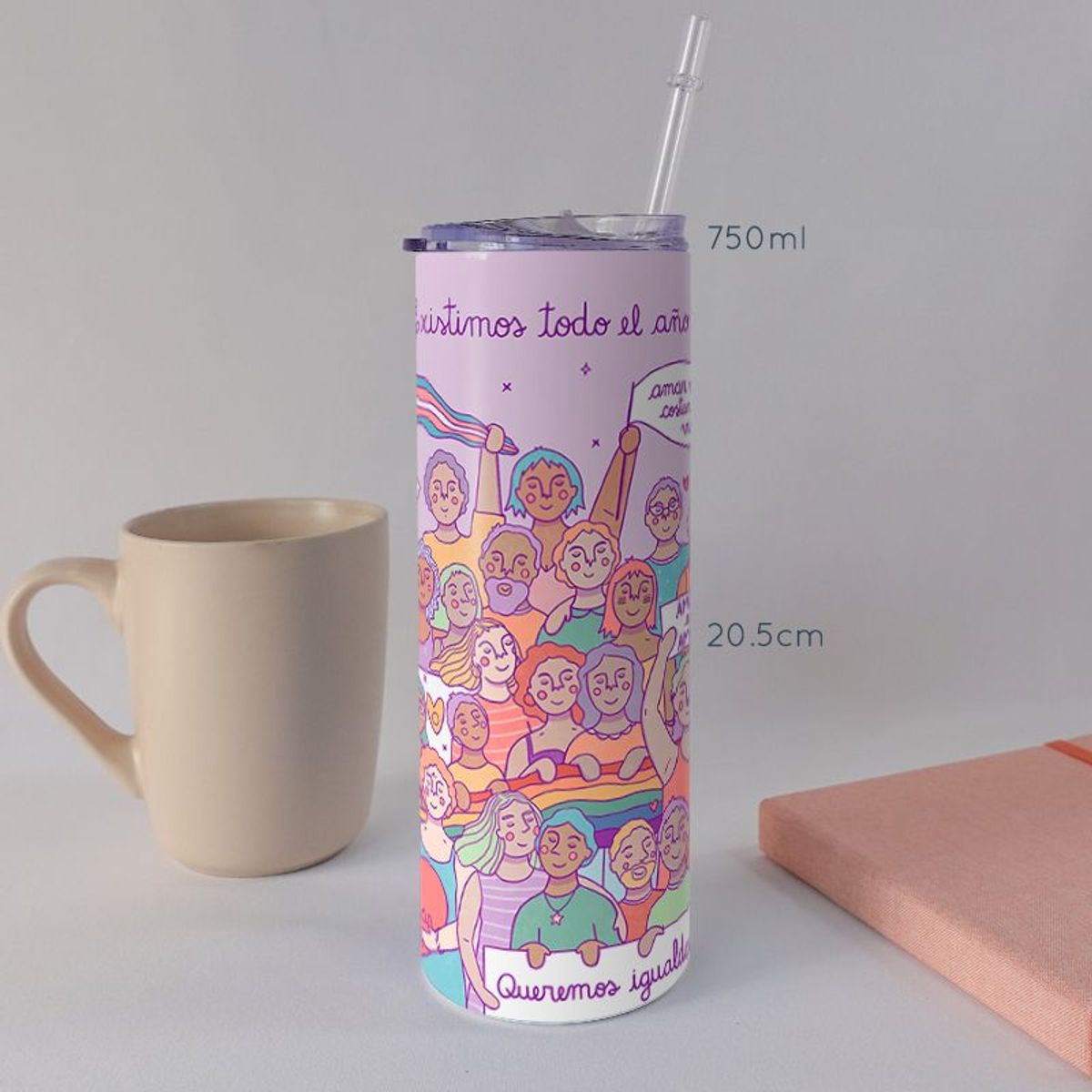 KUSTOMIT - Vaso Tomatodo Tumbler Mug Acero 750ml - Marcha