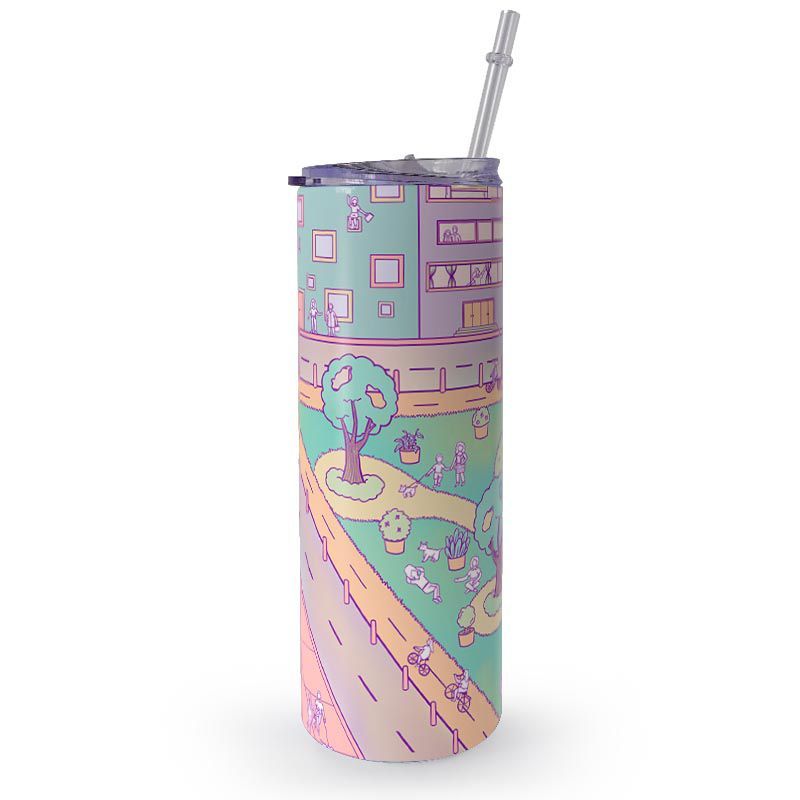 KUSTOMIT - Vaso Tomatodo Tumbler Mug Acero 750ml - Ciudad pastel