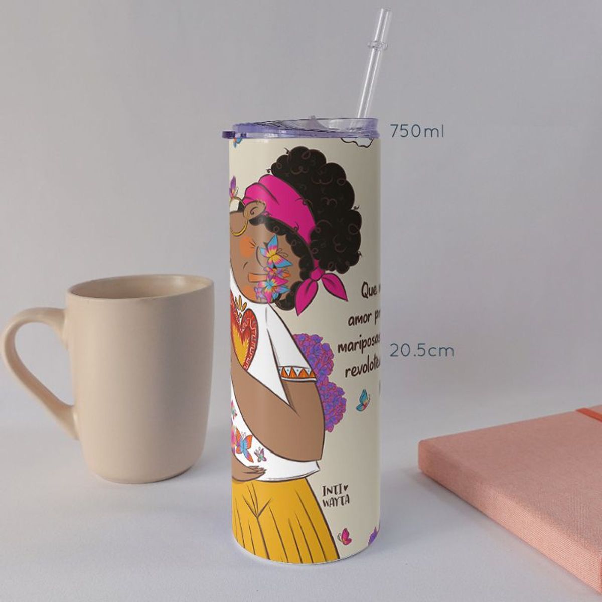 KUSTOMIT - Vaso Tomatodo Tumbler Mug Acero 750ml - Amor propio