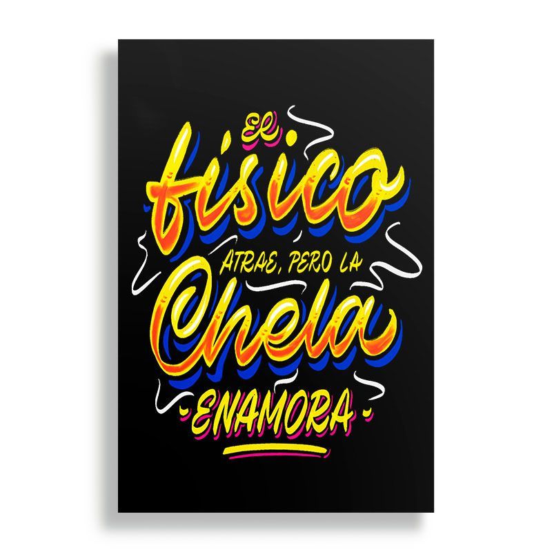 KUSTOMIT - Cuadro Decorativo Aluminio 20x30 - La Chela Enamora