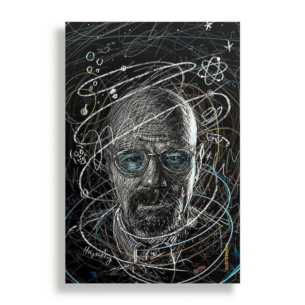 KUSTOMIT - Cuadro Decorativo Aluminio 20x30 - Garabatos breaking bad