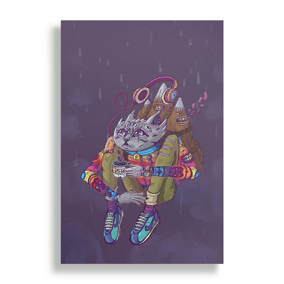 KUSTOMIT - Cuadro Decorativo Aluminio 20x30 - Gato andino