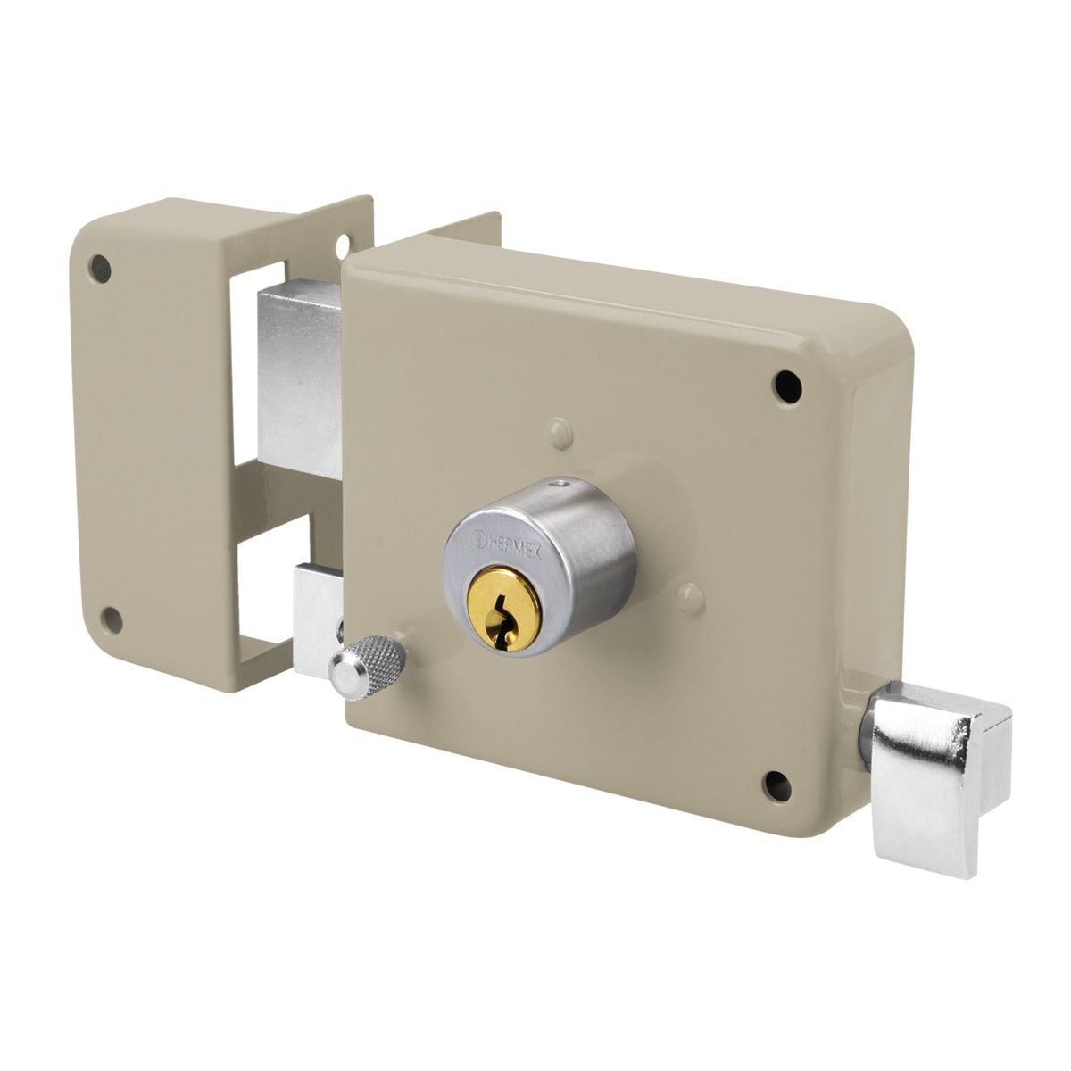 HERMEX - Chapa Cerradura izquierdo sobreponer Hermex