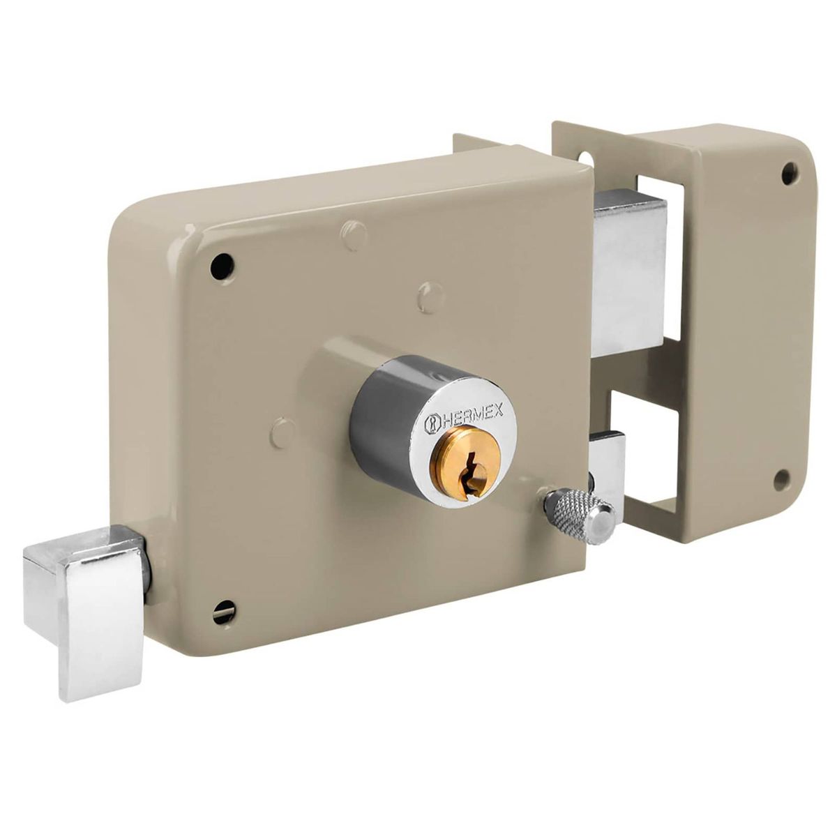 HERMEX - Chapa Cerradura derecho sobreponer Hermex