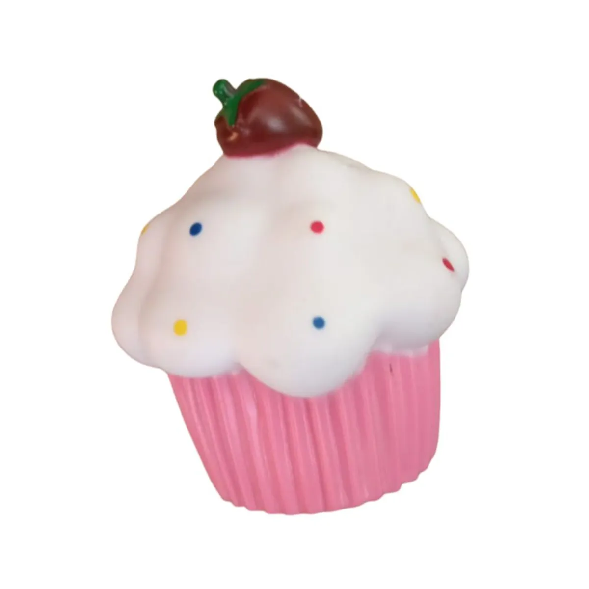 GENERICO - Juguete de goma para mascotas cupcake chico rosado