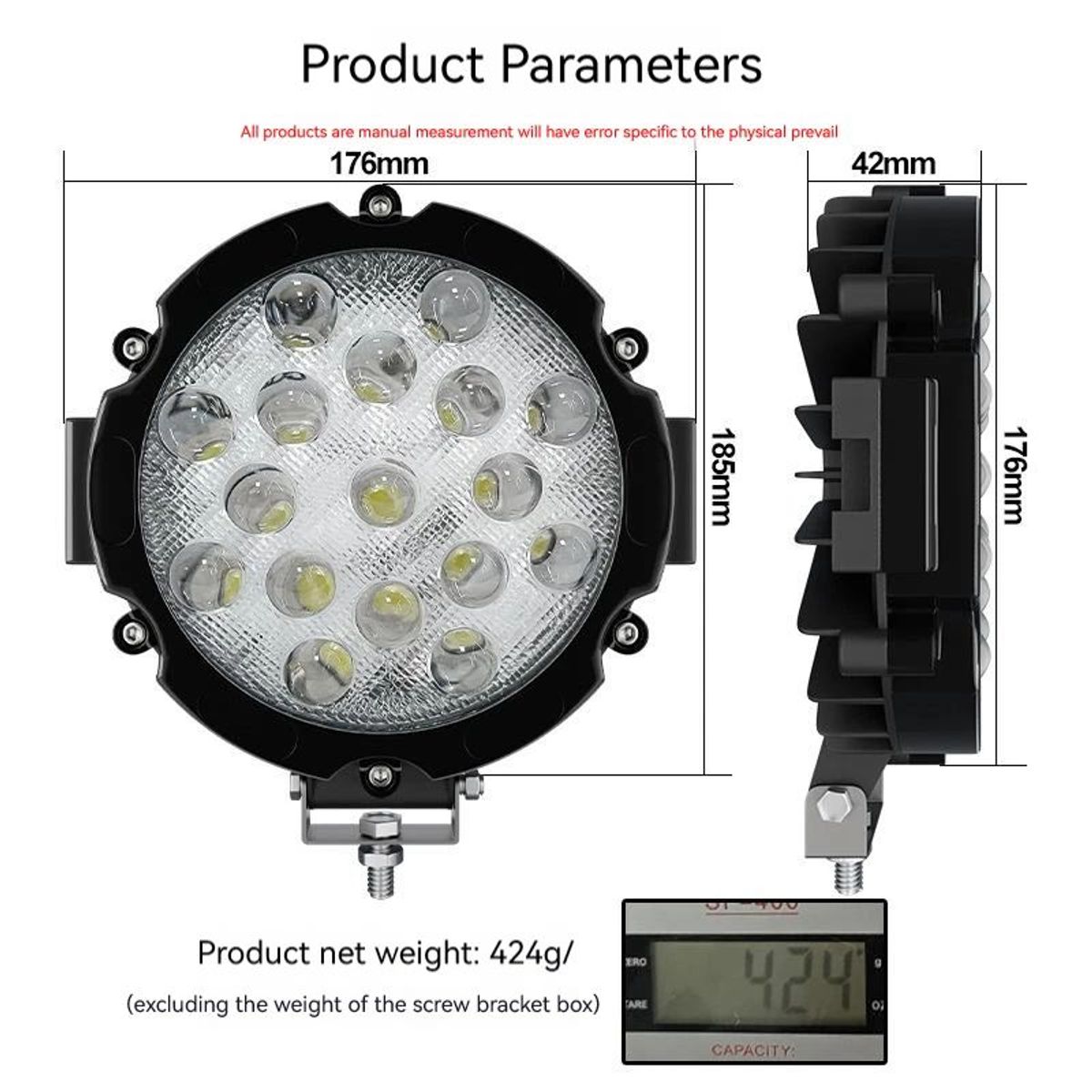 GENERICO - Faro Led Neblinero 7 Pulgadas 17Led Epistar Lupa 51w