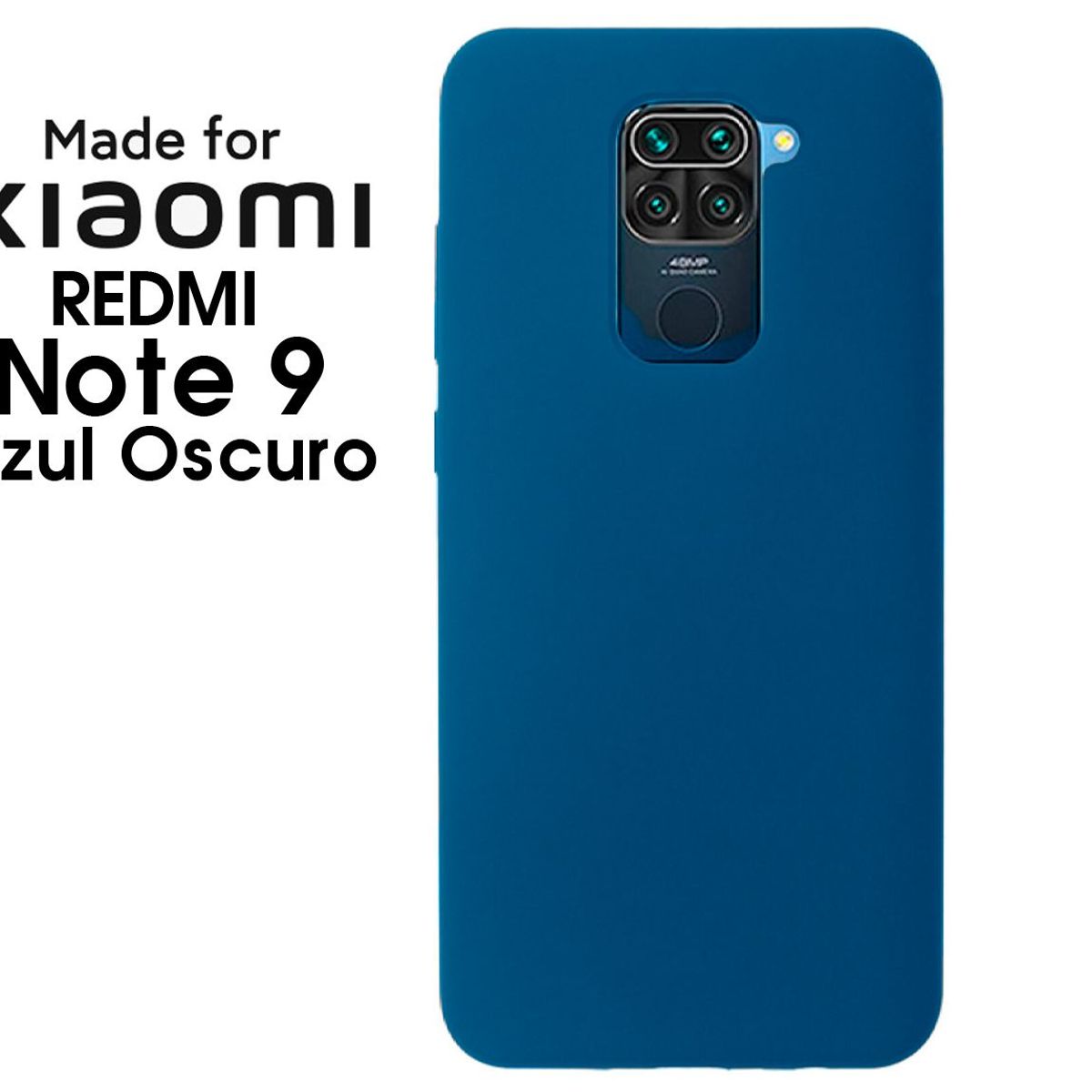 XIAOMI - Silicone Case Para Redmi Note 9 Azul Oscuro