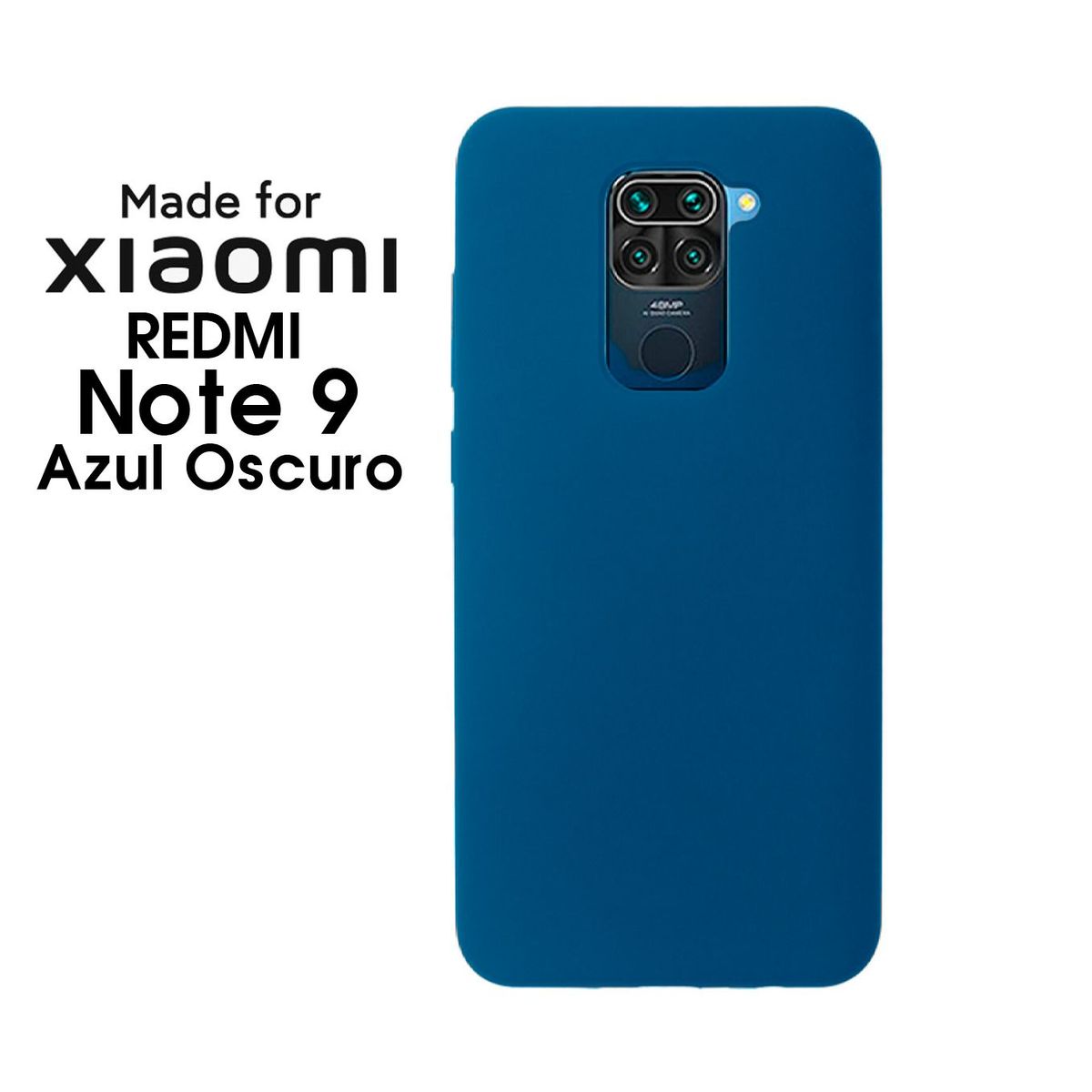 XIAOMI - Silicone Case Para Redmi Note 9 Azul Oscuro