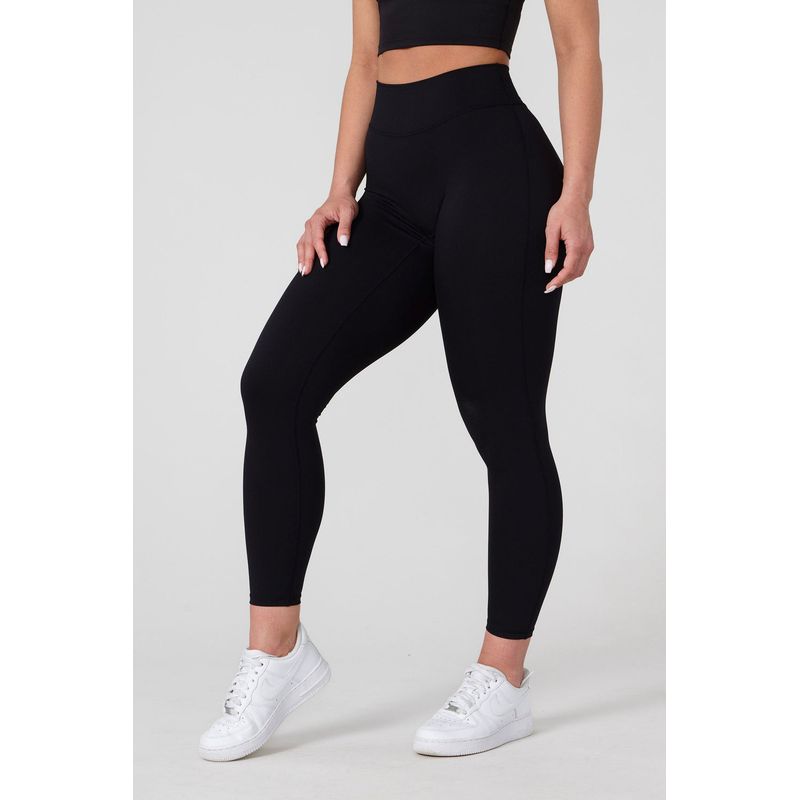 GENERICO - Leggin Deportivo Negro corte en V - Legging Push-Up - Legging Mujer