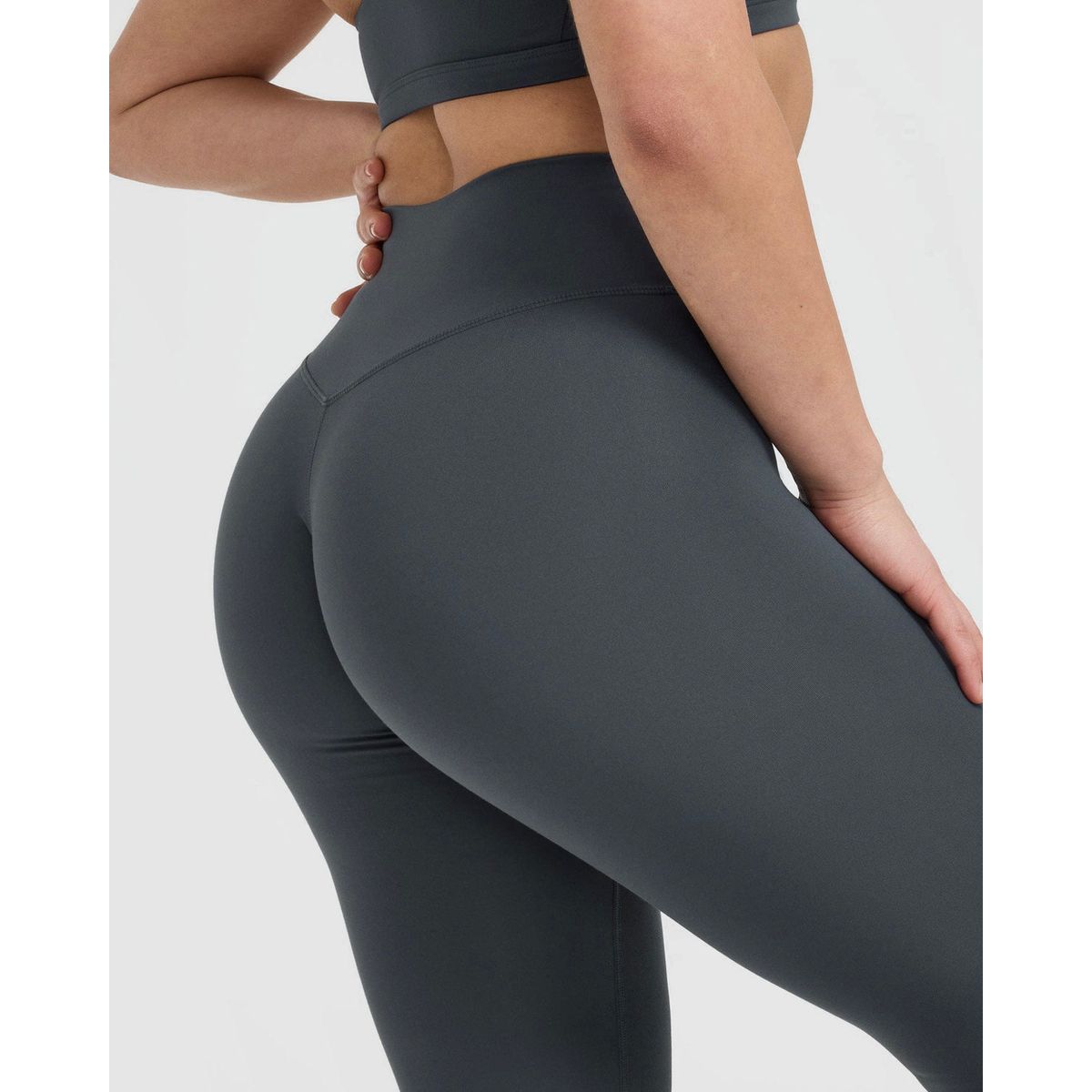 GENERICO - Leggin Deportivo Gris corte en V - Legging Push-Up - Legging Mujer