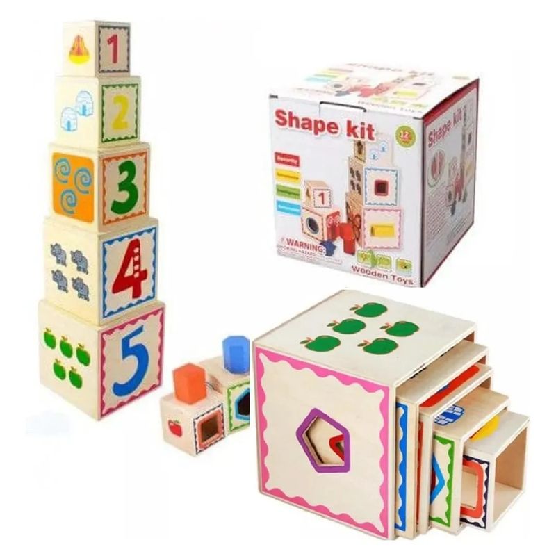 DIDACTIKIDS - Cubo Didáctico del 1 al 5 con Fichas de Encaje
