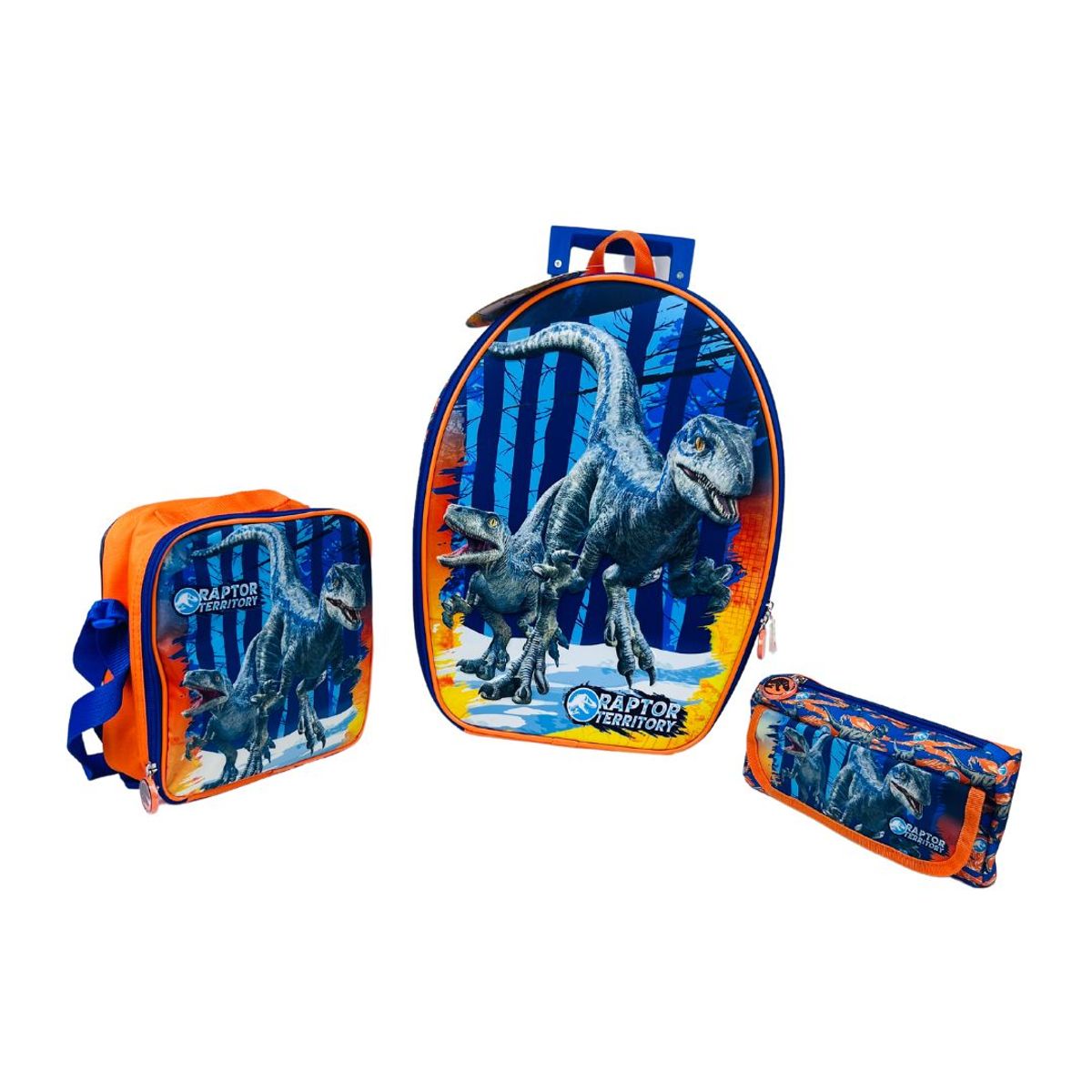 SCOOL - MOCHILA  3 EN 1 DE 2 RUEDAS DINODAURIO AZUL
