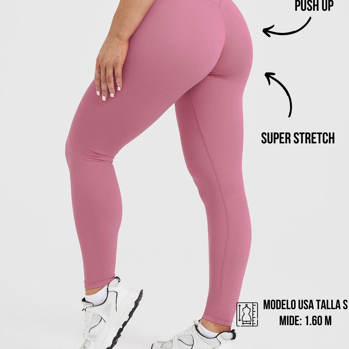 GENERICO - Leggin Deportivo Rosado corte en V - Legging Push-Up - Legging Mujer