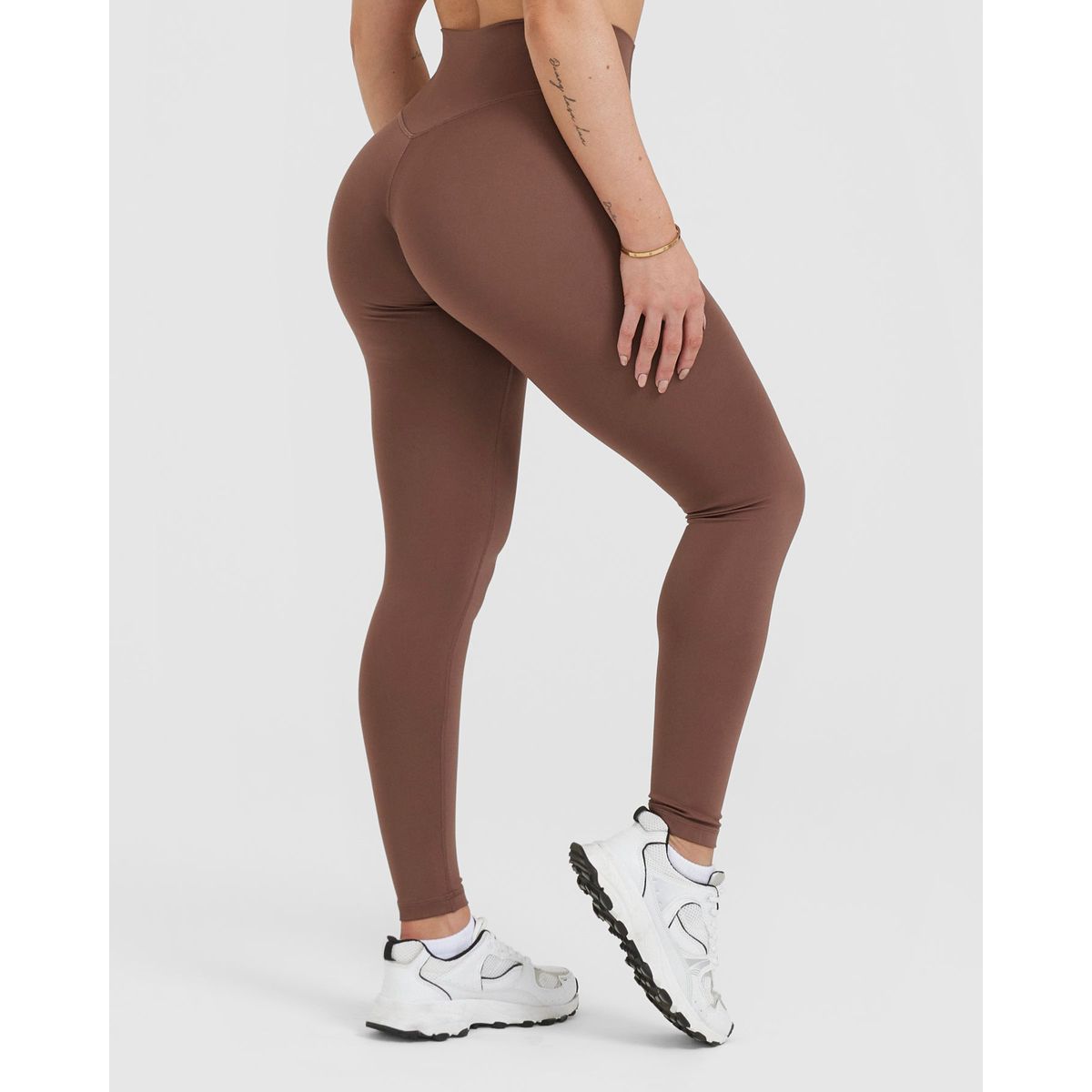 GENERICO - Leggin Deportivo Marrón corte en V de Lycra - Legging Push-Up mujer