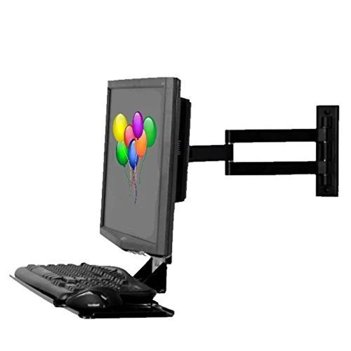 GENERICO - MONTECH-Rack Giratorio Para Monitor 13-27 Pulg y Soporte para Teclado