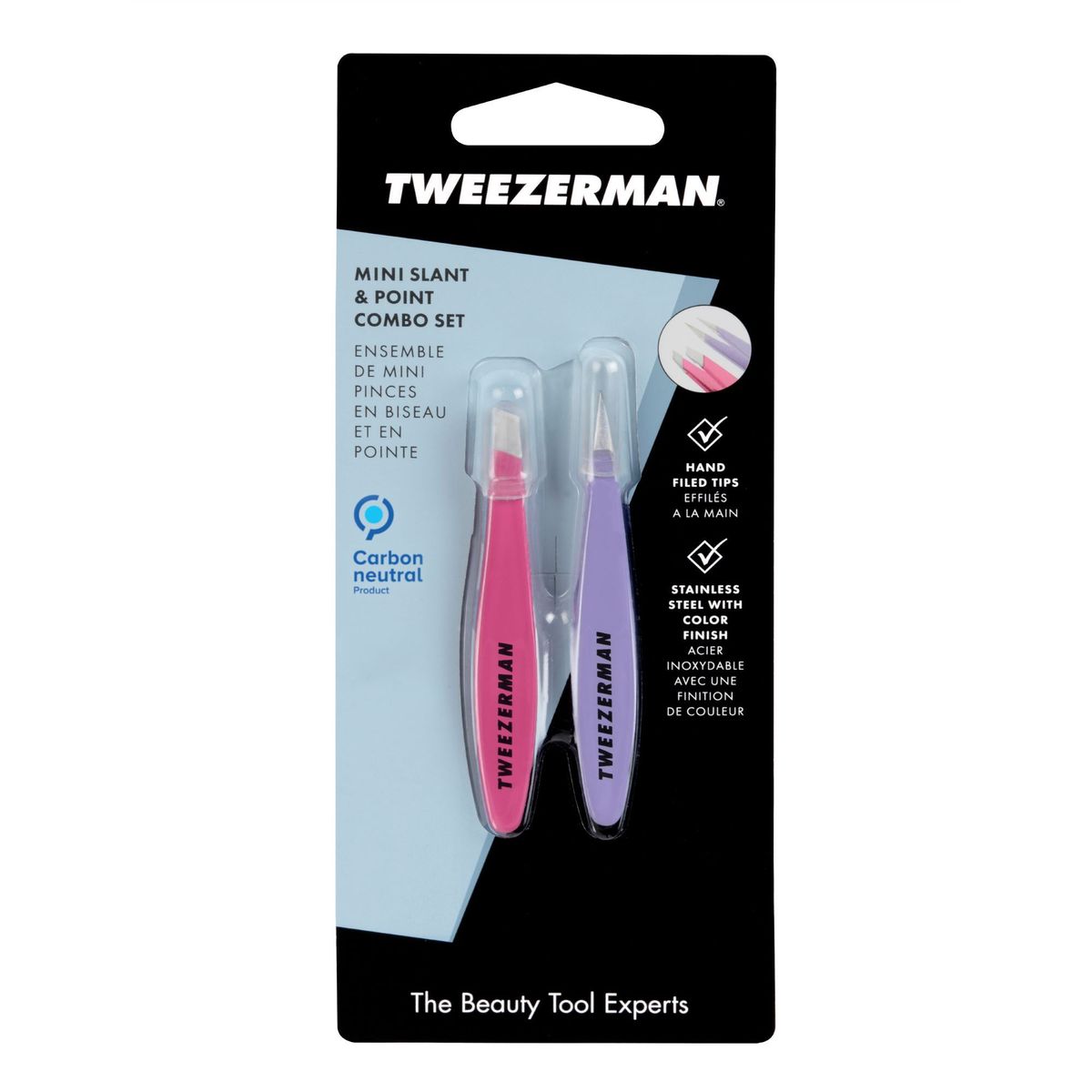 TWEEZERMAN - SET de pinzas Mini - MINI Slant and Point COMBO SET