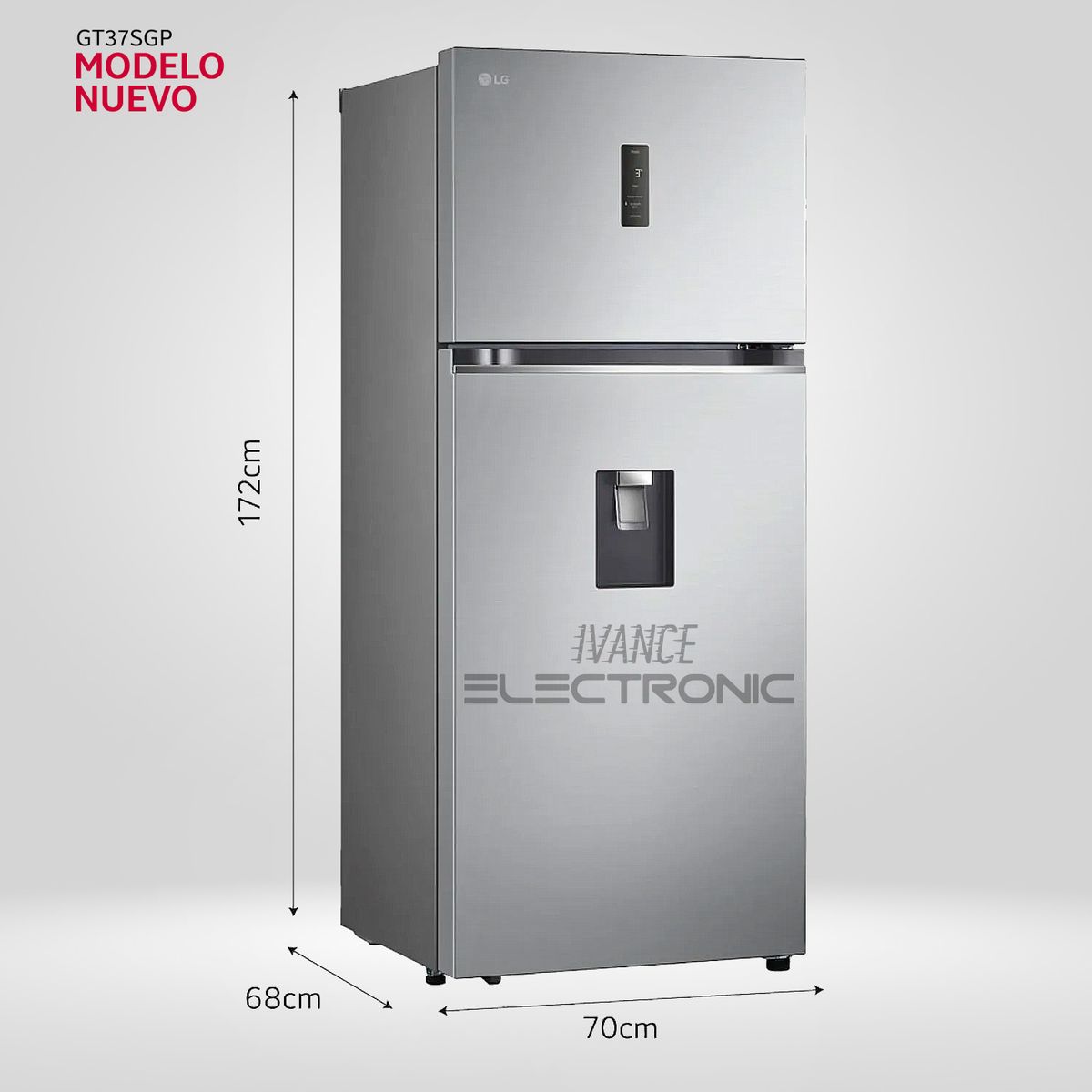 LG - Refrigeradora LG Top Freezer con DoorCooling y Hygiene Fresh 374L GT37SGP_.