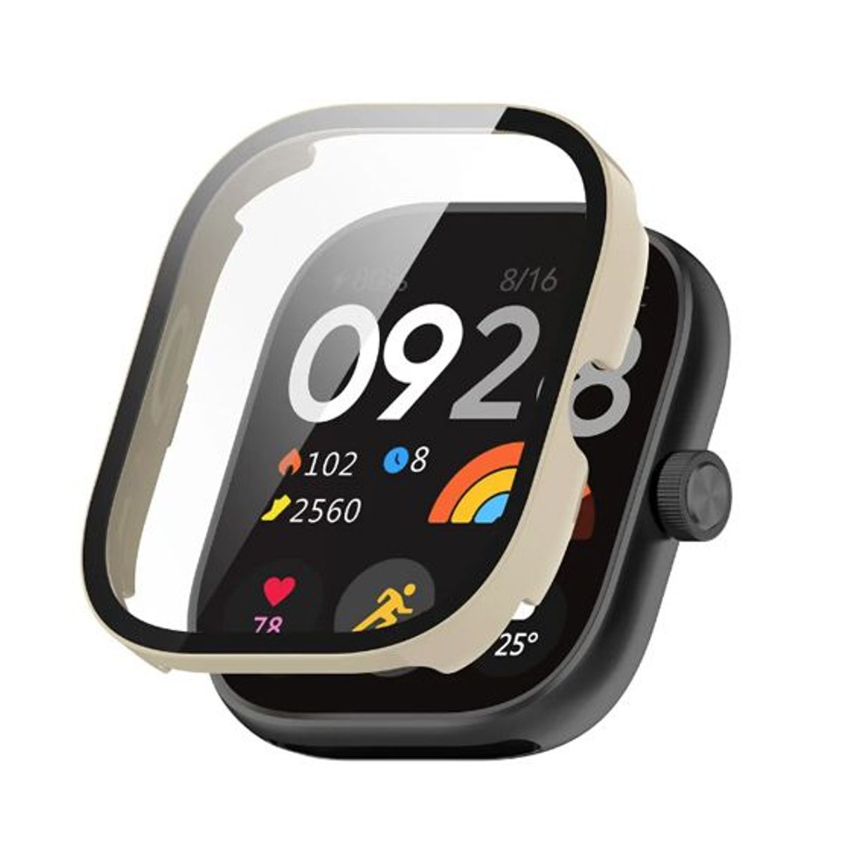 GENERICO - Bumper con Vidrio incorporado para Redmi Watch 4 - Beige
