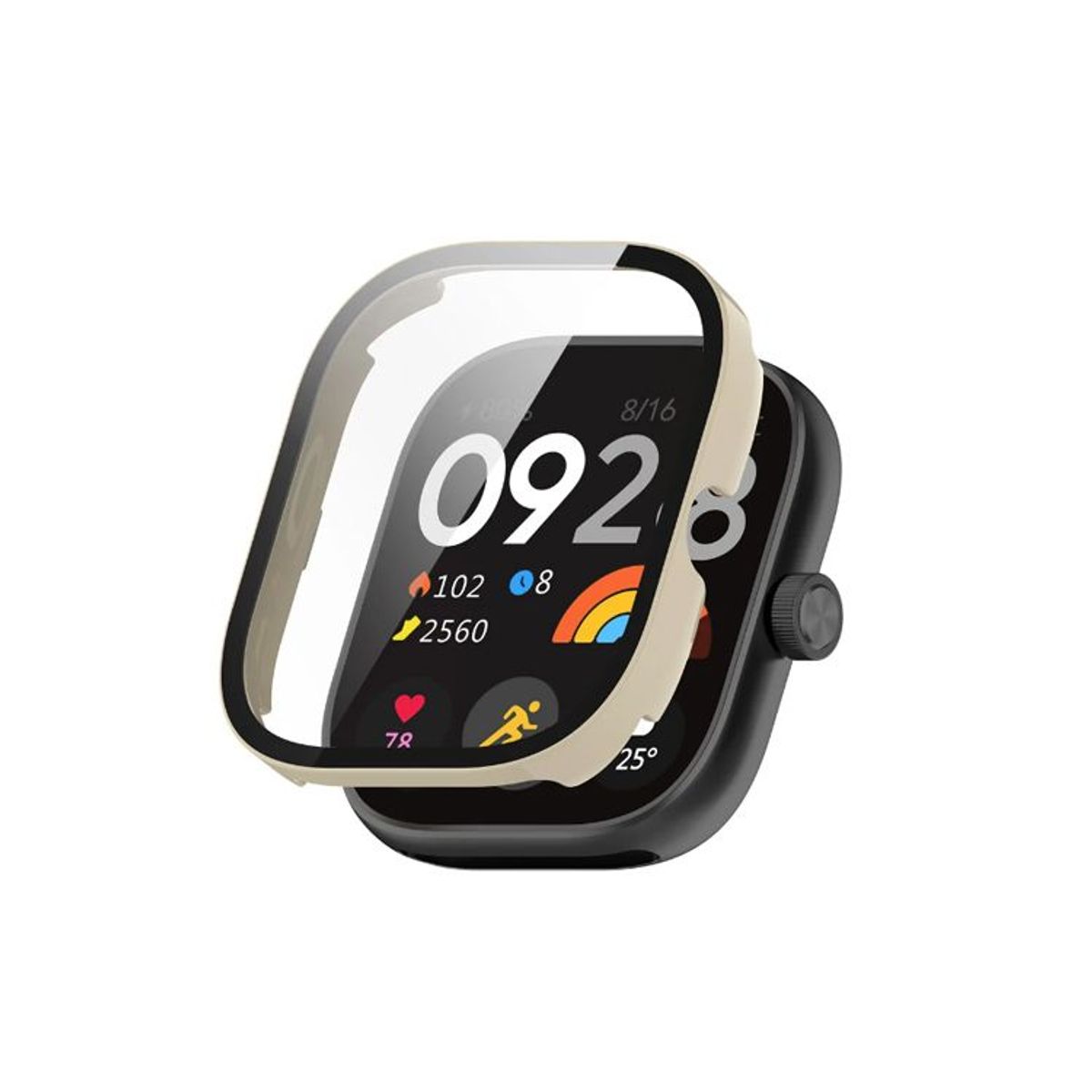 GENERICO - Bumper con Vidrio incorporado para Redmi Watch 4 - Beige