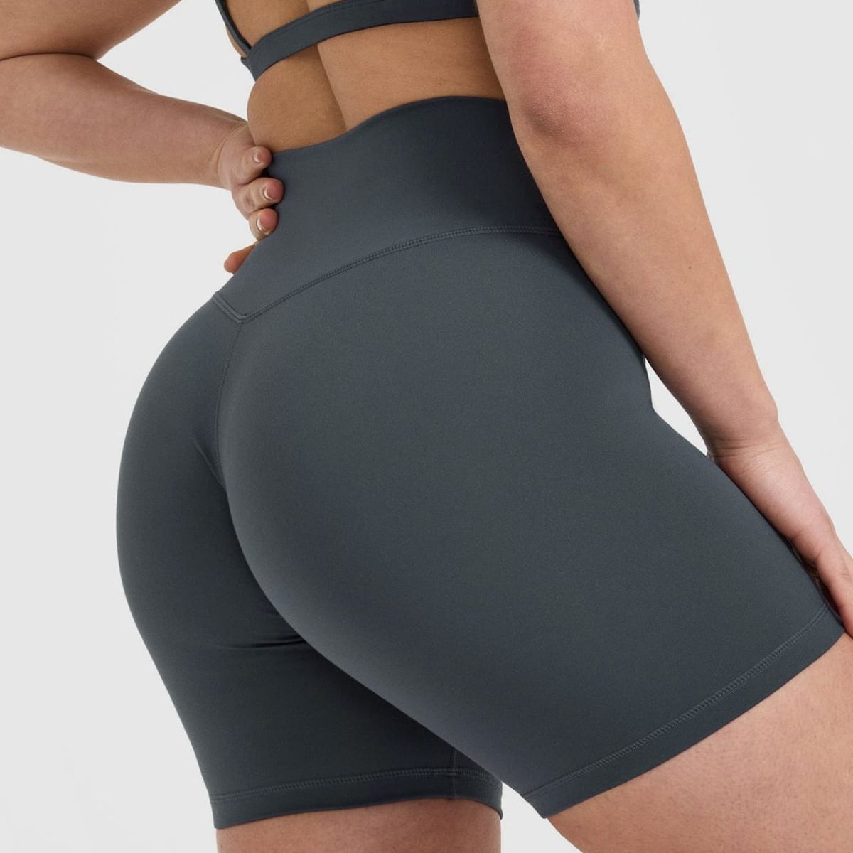GENERICO - Short Deportivo Gris corte en V - Short Push-Up mujer - Short Mujer