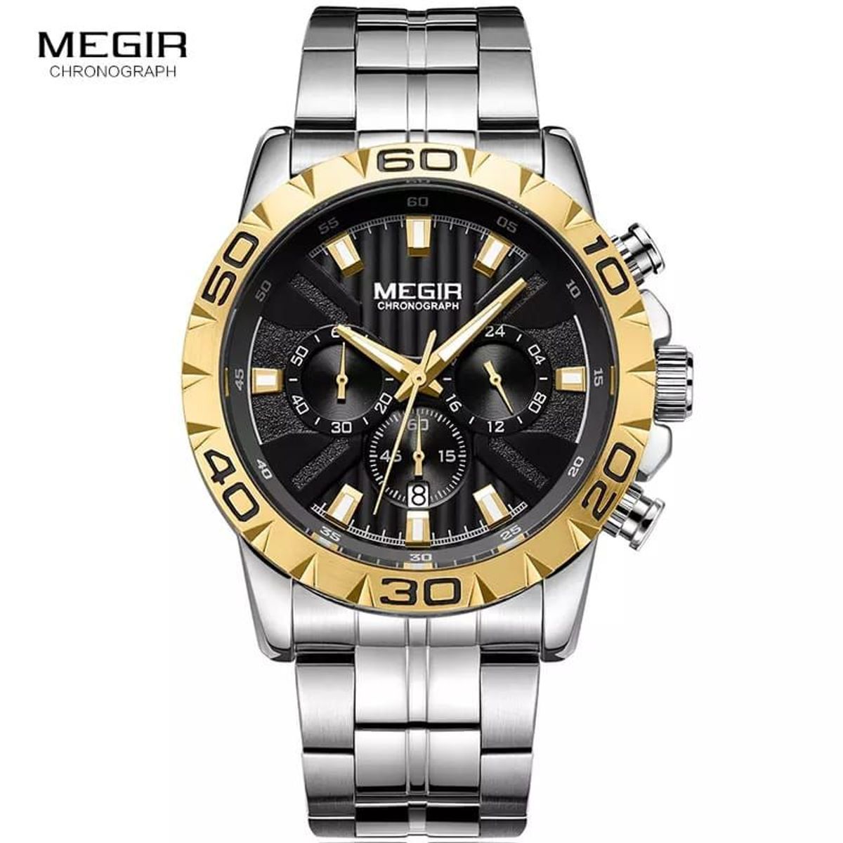 MEGIR - Reloj Megir Acero Plateado Dorado MEG-51_.