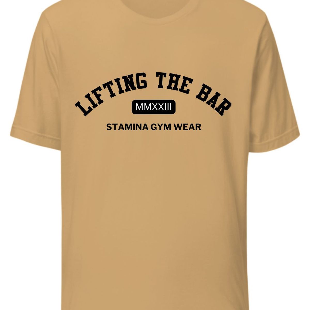 GENERICO - POLO OVERSIZE BEIGE LIFTING THE BAR - POLO PARA EL GYM