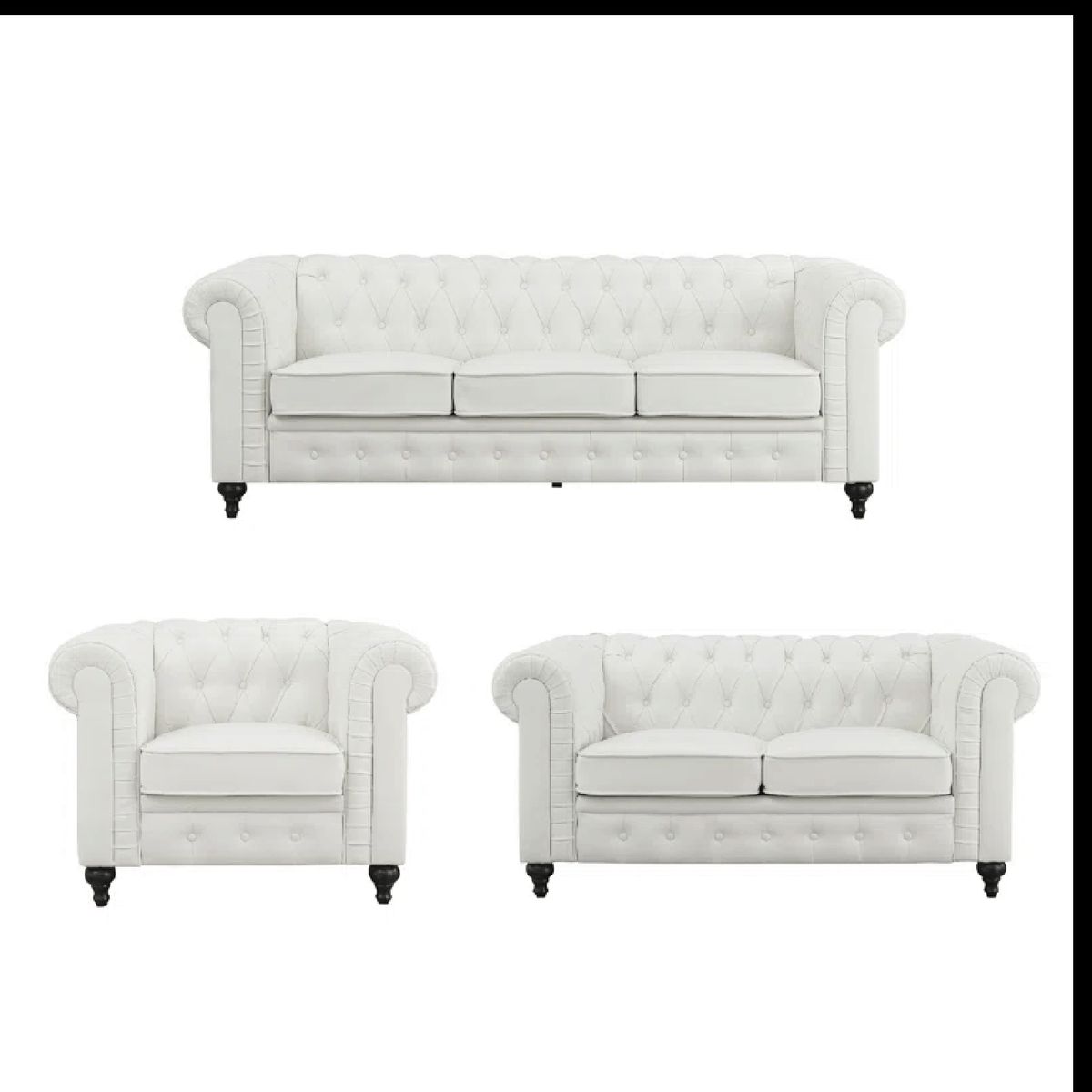 ALTO HOGAR - Juego de Sala 3 2 1 Chesterfield Deluxe Alto Hogar Crema