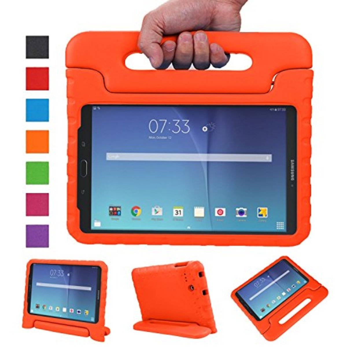 GENERICO - Funda para Samsung Tab A8 105 de Maleta Goma Naranja Resistente