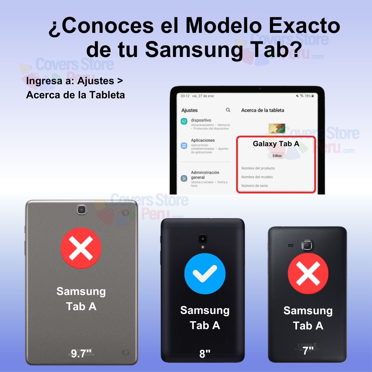 GENERICO - Funda para Samsung Tab A 8 de Maleta Goma Morada Resistente