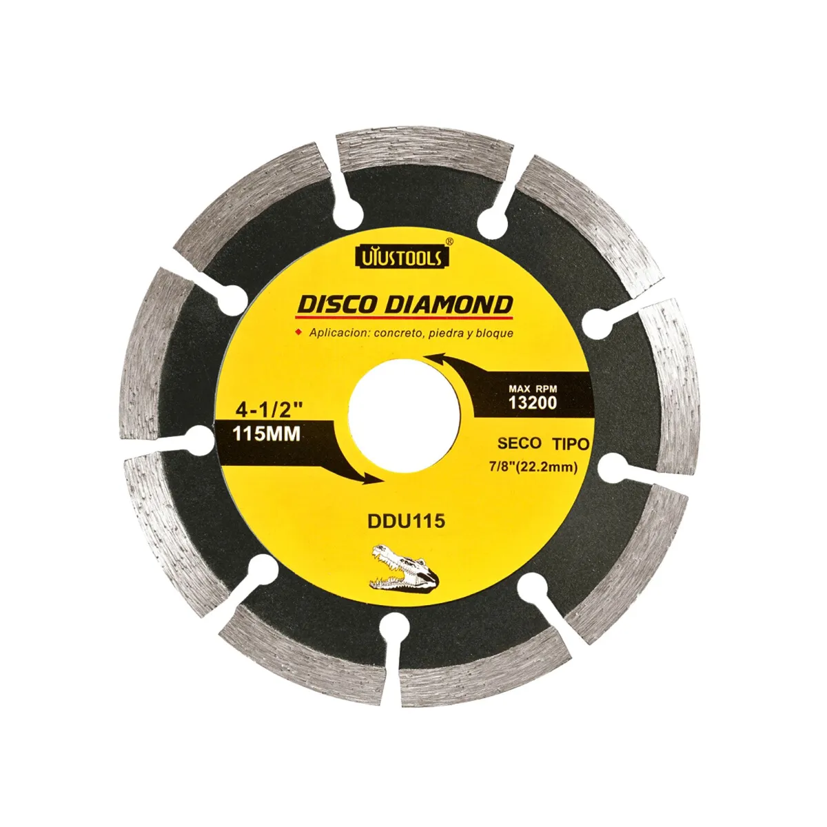 UYUSTOOLS - Disco Diamantado Segmentado  4 1/2" (SECO) Profesional